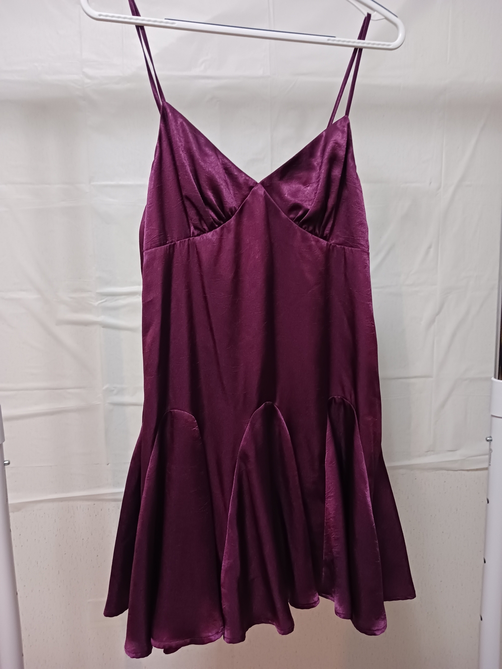 moodie Satin Slip Dress in Plum